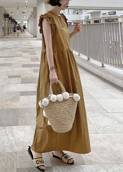 Women's Maxi Dress Scallop Trim Summer Style 1