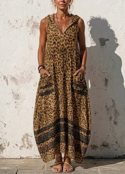 Women's Maxi Dress Sleeveless Boho Style Hooded 1
