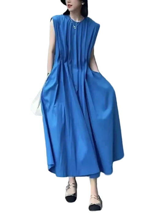 Women's Maxi Dress Sleeveless O-Neck Loose Fit 0