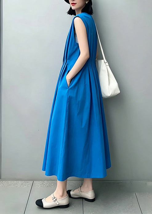 Women's Maxi Dress Sleeveless O-Neck Loose Fit 3