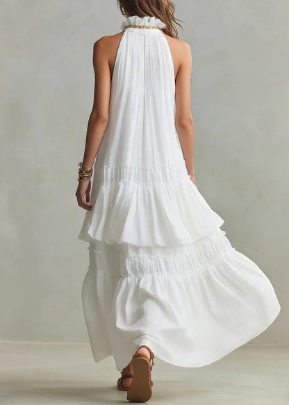Women's Maxi Dress Sleeveless Ruffled Patchwork 2