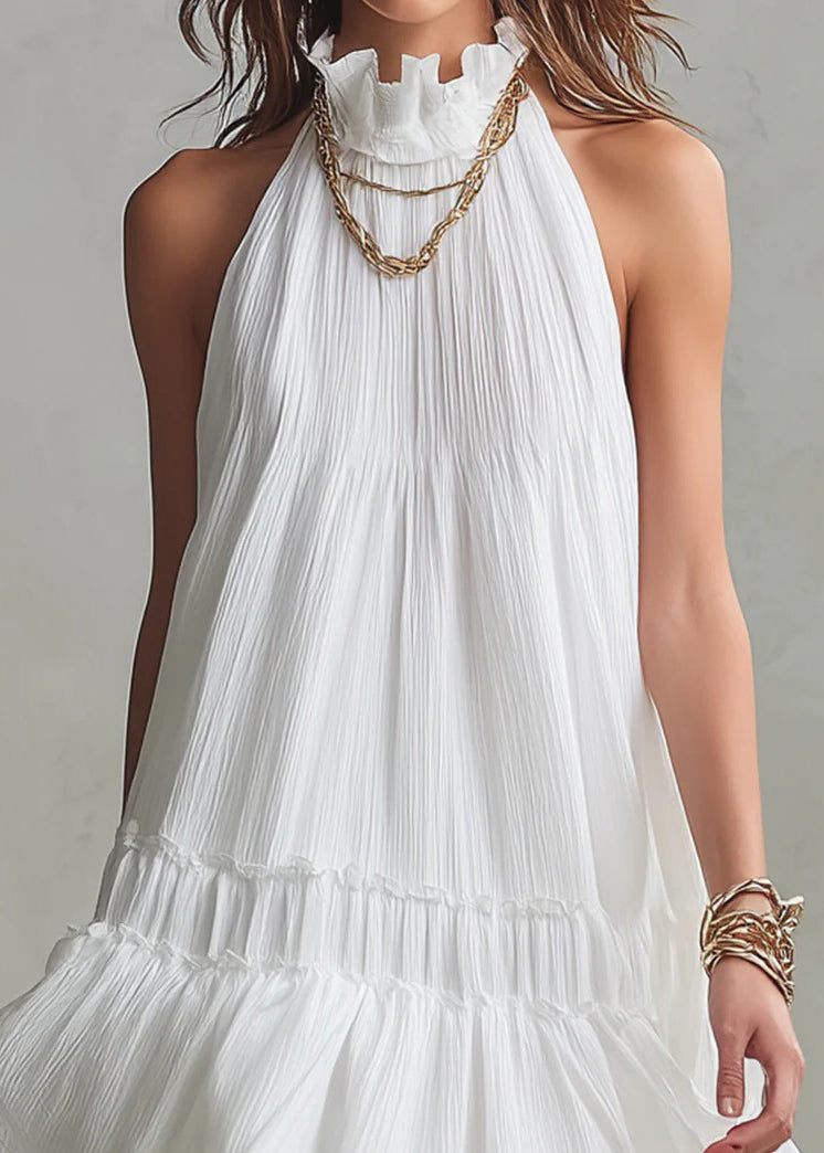Women's Maxi Dress Sleeveless Ruffled Patchwork 3