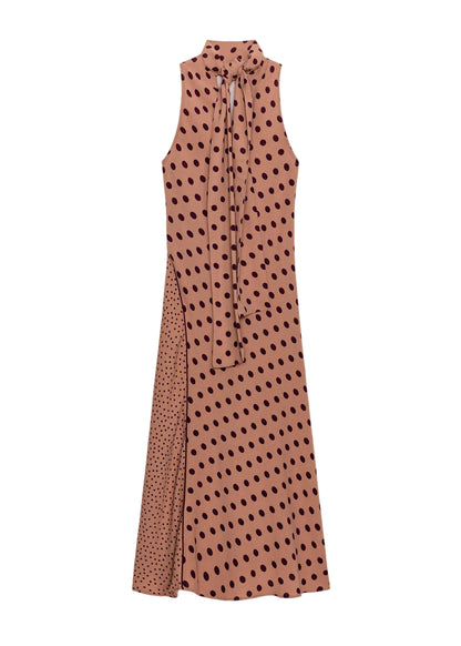 Women's Maxi Dress Turtleneck Patchwork 4