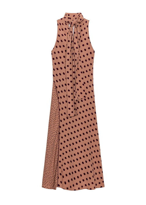 Women's Maxi Dress Turtleneck Patchwork 4