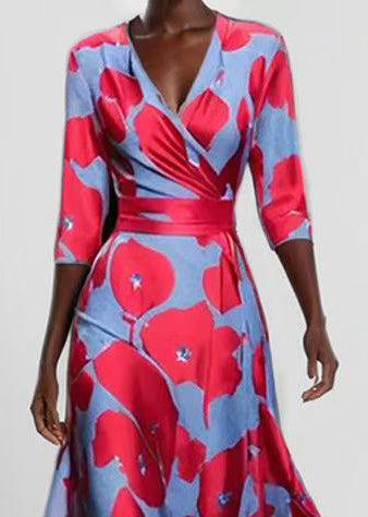 Women's Maxi Dress V Neck Printed Half Sleeve 3