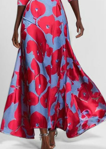 Women's Maxi Dress V Neck Printed Half Sleeve 4