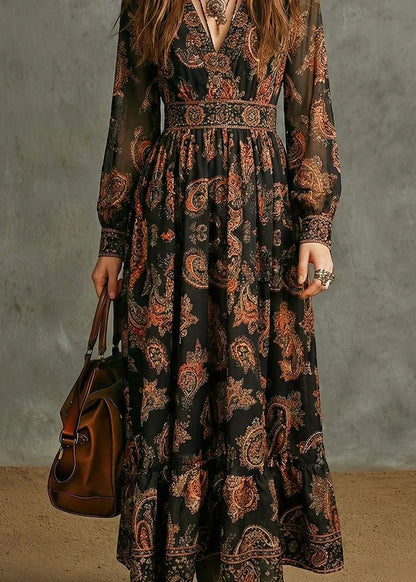 Women's Maxi Dress V Neck Printed Vacation Style 3