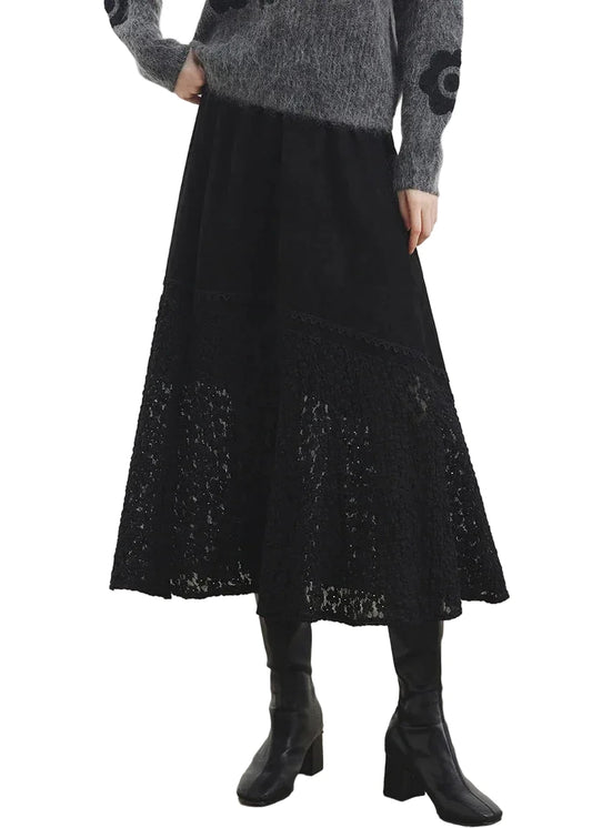 Women's Maxi Skirt Elastic Waist Casual Style 0