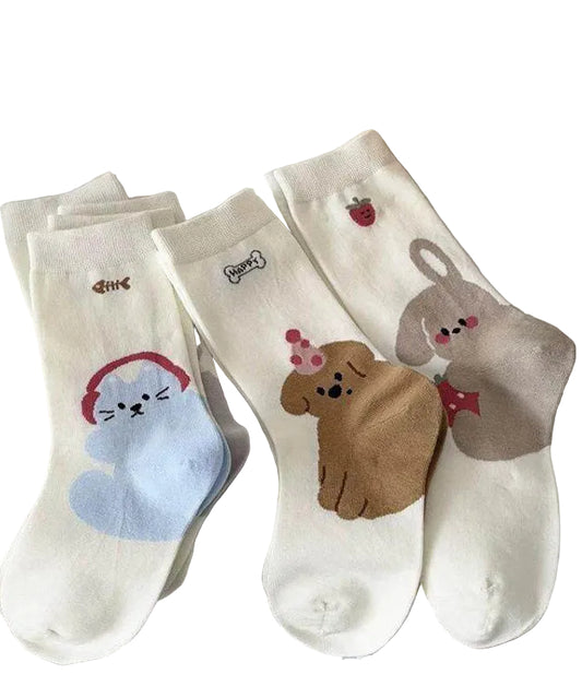 Women's Mid-Calf Socks Cartoon Design 1