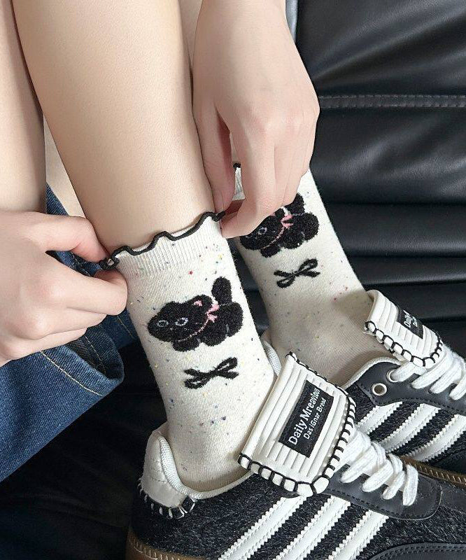 Women's Mid-Calf Socks Cartoon Mushroom Design 1