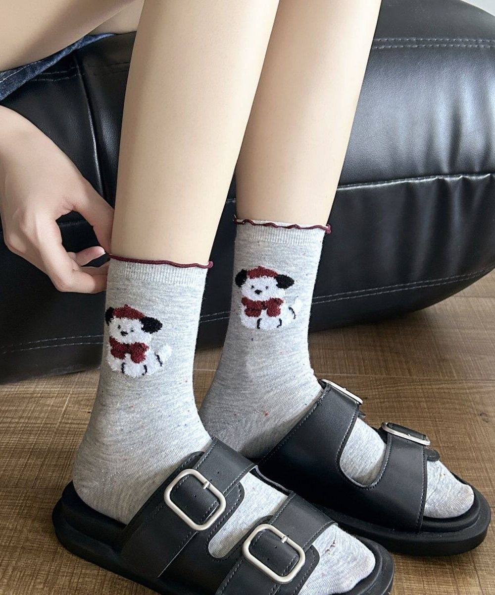 Women's Mid-Calf Socks Cartoon Mushroom Design 3