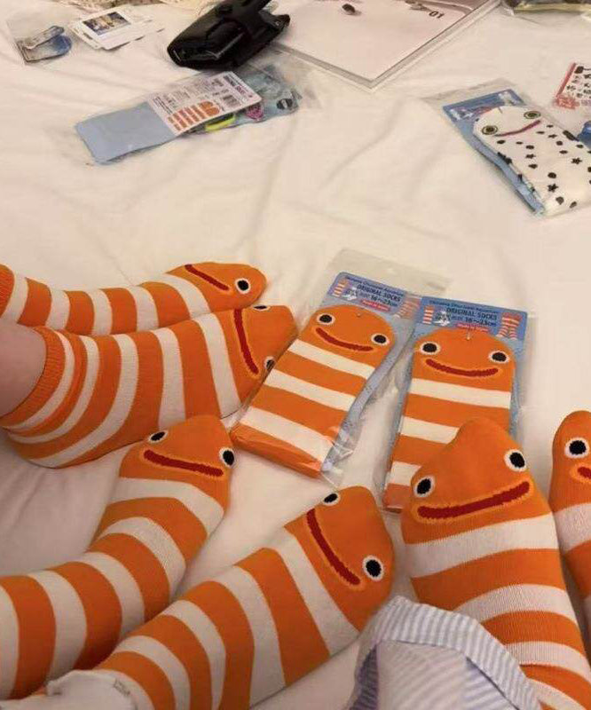 Women’s Mid-Calf Socks Cartoon Striped Style 2