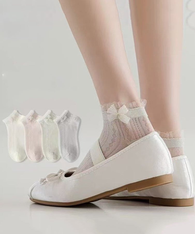Women's Mid-Calf Socks Lace Bow Detail 0