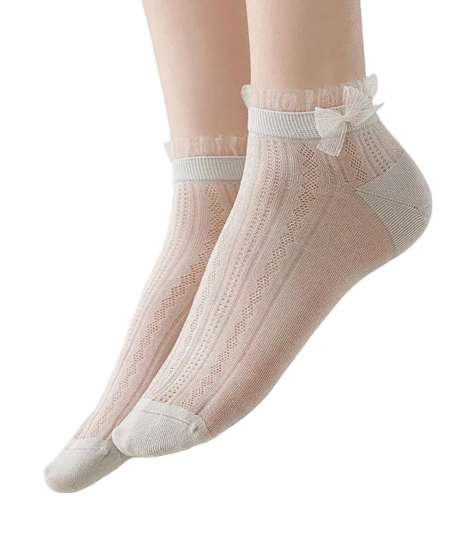 Women's Mid-Calf Socks Lace Bow Detail 1