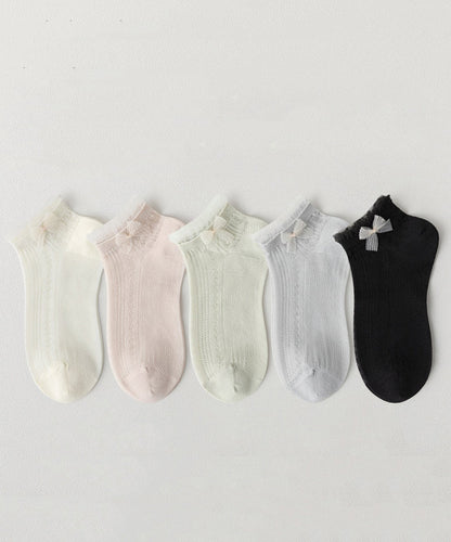 Women's Mid-Calf Socks Lace Bow Detail 4