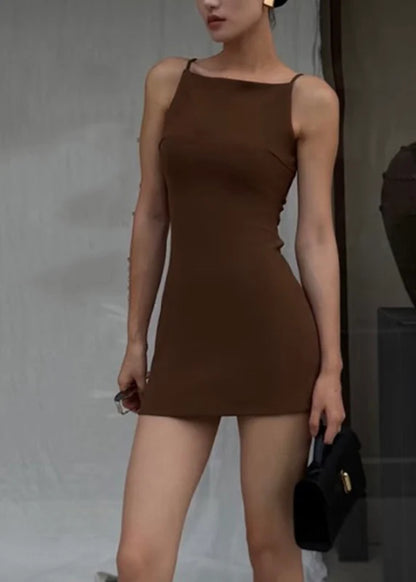 Women's Mid-Length Summer Dress Solid Color Casual Style 1