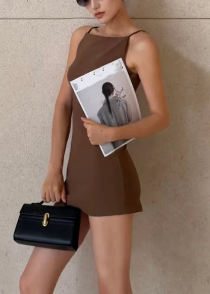 Women's Mid-Length Summer Dress Solid Color Casual Style 3