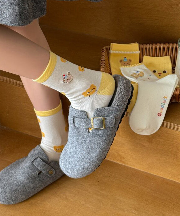 Women's Mid Calf Socks Cartoon Jacquard Playful Design 1