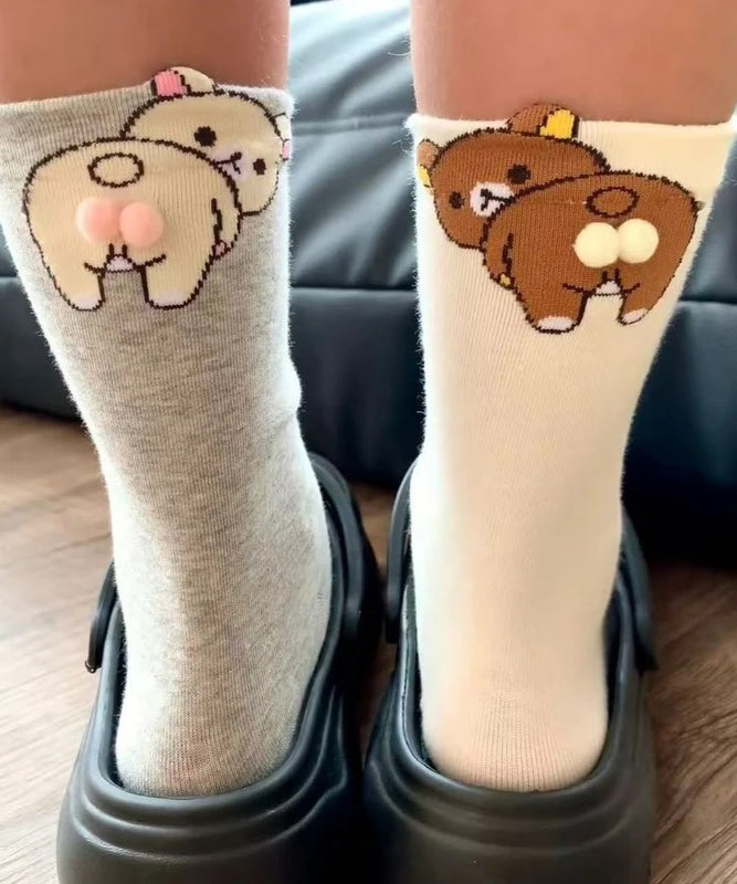 Women's Mid Calf Socks Cartoon Pattern Casual 0