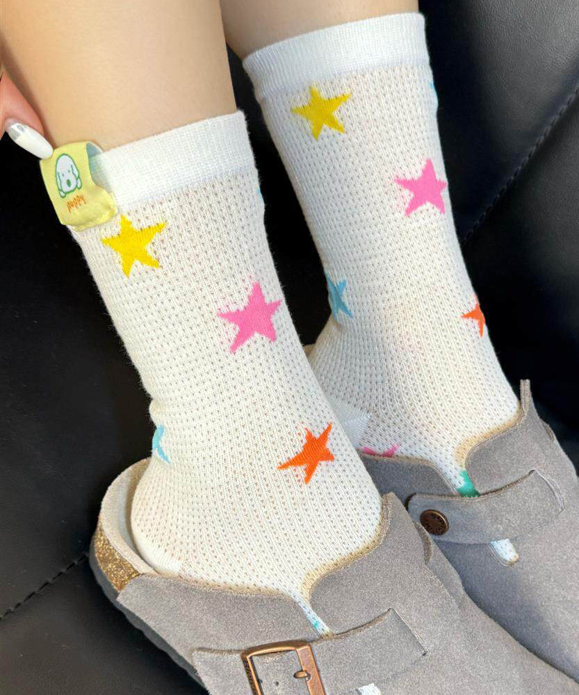 Women's Mid Calf Socks Colored Dot Pattern 3