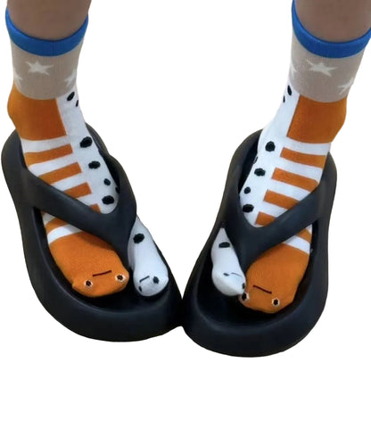 Women's Mid Calf Socks Jacquard Split Toe 0