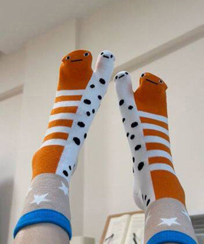 Women's Mid Calf Socks Jacquard Split Toe 1