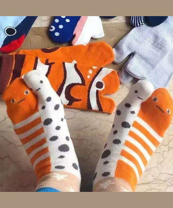 Women's Mid Calf Socks Jacquard Split Toe 2