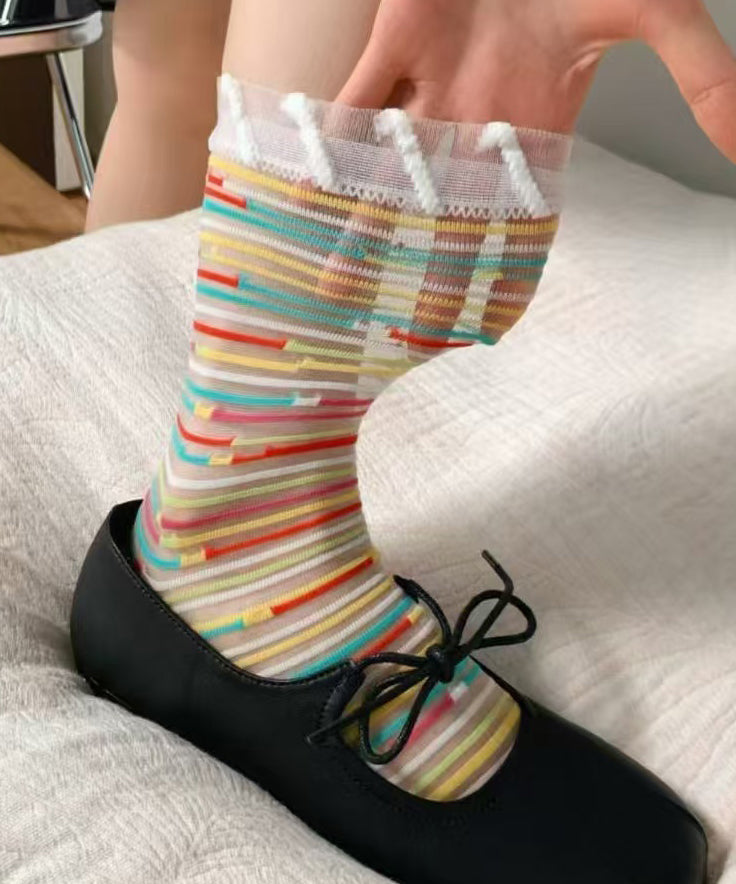 Women's Mid Calf Socks Sheer Mesh Style 1