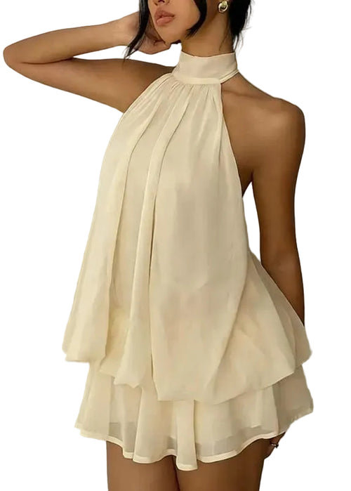 Women's Mid Dress Backless Sleeveless Holiday Style 0