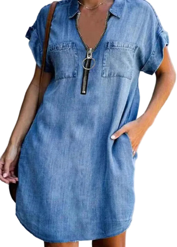 Women's Mid Dress Casual Patchwork Peter Pan Collar Short Sleeve 0