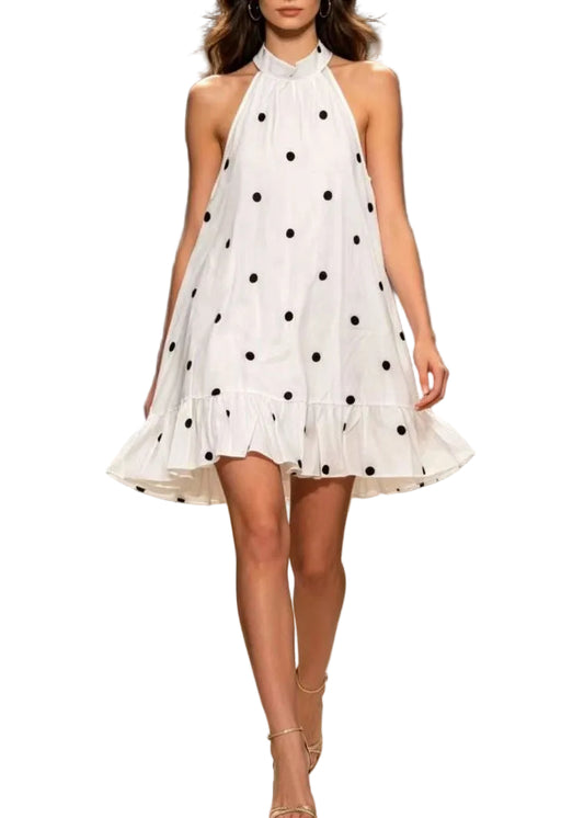 Women's Mid Dress Casual Ruffled Patchwork 0