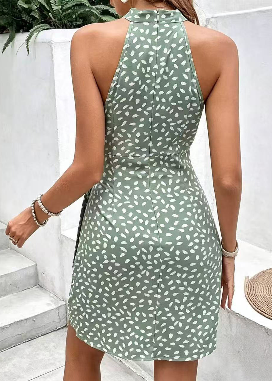 Women's Mid Dress Casual Tie Waist Printed 3