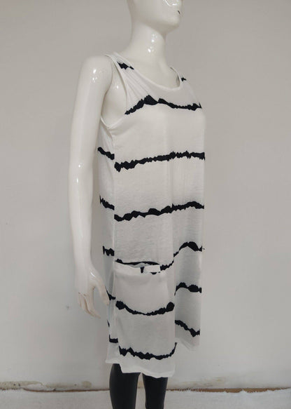 Women's Mid Dress Loose Fit Striped with Pockets 3
