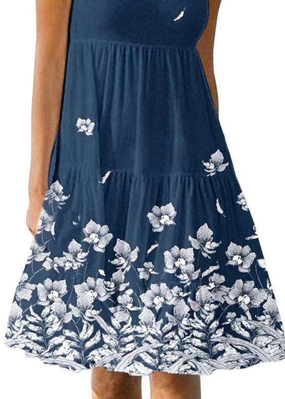 Women's Mid Dress O-Neck Printed Holiday Style 3