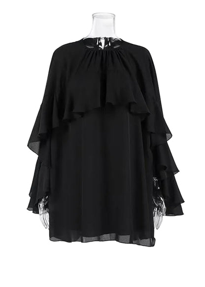 Women's Mid Dress Ruffled Half Sleeve Plus Size 4