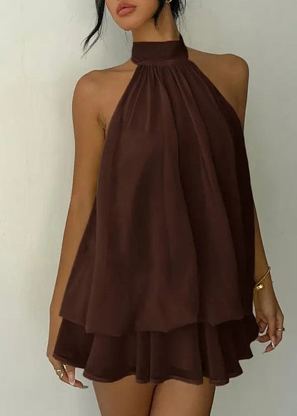 Women's Mid Dress Turtleneck Patchwork Style 1