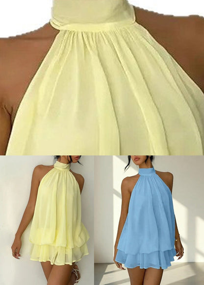 Women's Mid Dress Turtleneck Sleeveless Solid Style 4