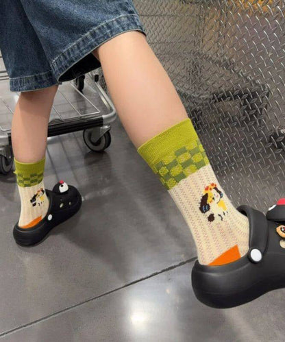 Women's Mid Tube Socks Cartoon Pattern 1