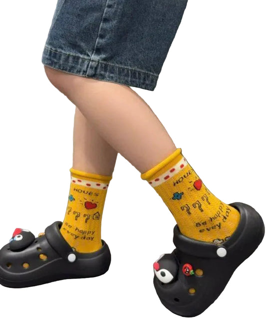 Women's Mid Tube Socks Cartoon Pattern 2