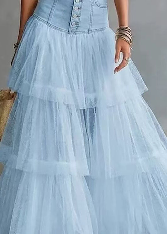 Women's Midi Skirt High Waist Patchwork Style 4