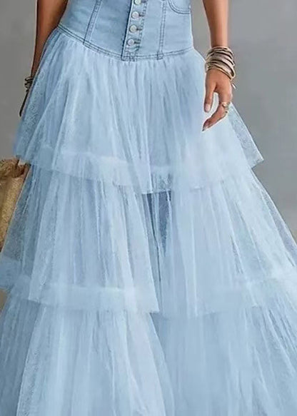 Women's Midi Skirt High Waist Patchwork Style 4