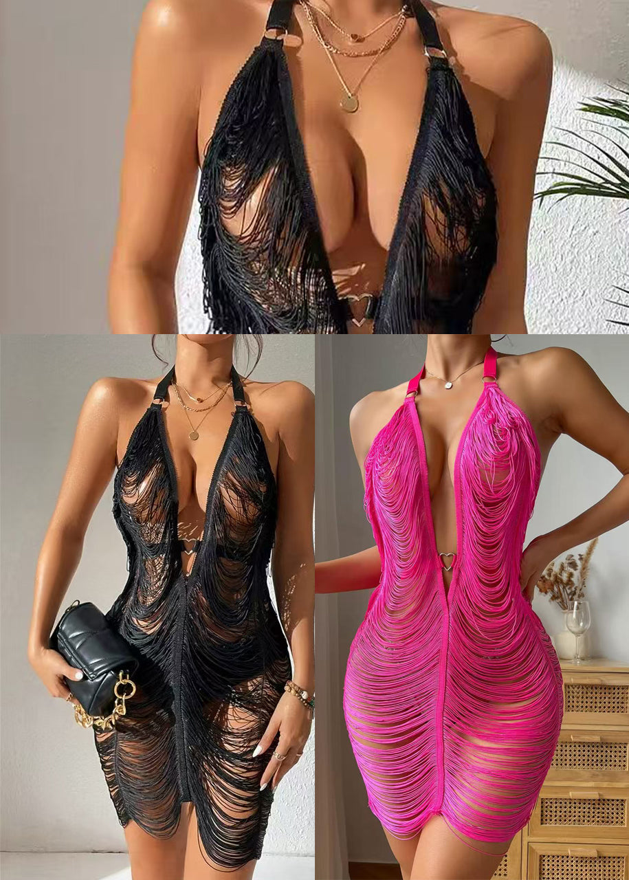 Women's Mini Dress Halter Cut-Out Summer Style 4