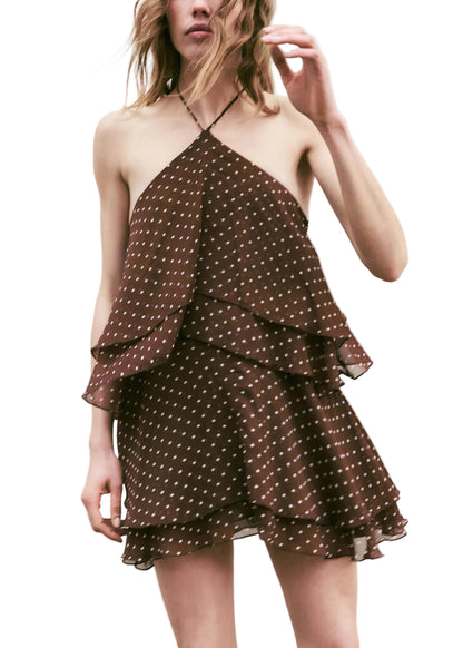 Women's Mini Dress Halter Layered Summer Style 0