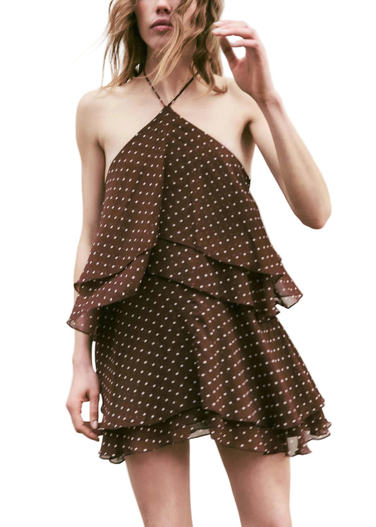 Women's Mini Dress Halter Layered Summer Style 0