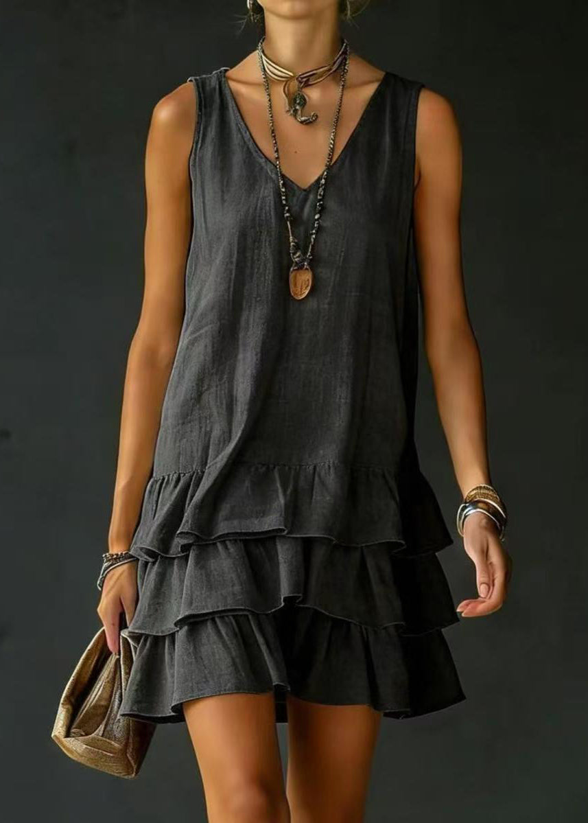 Women's Mini Dress Layered V Neck Sleeveless 2