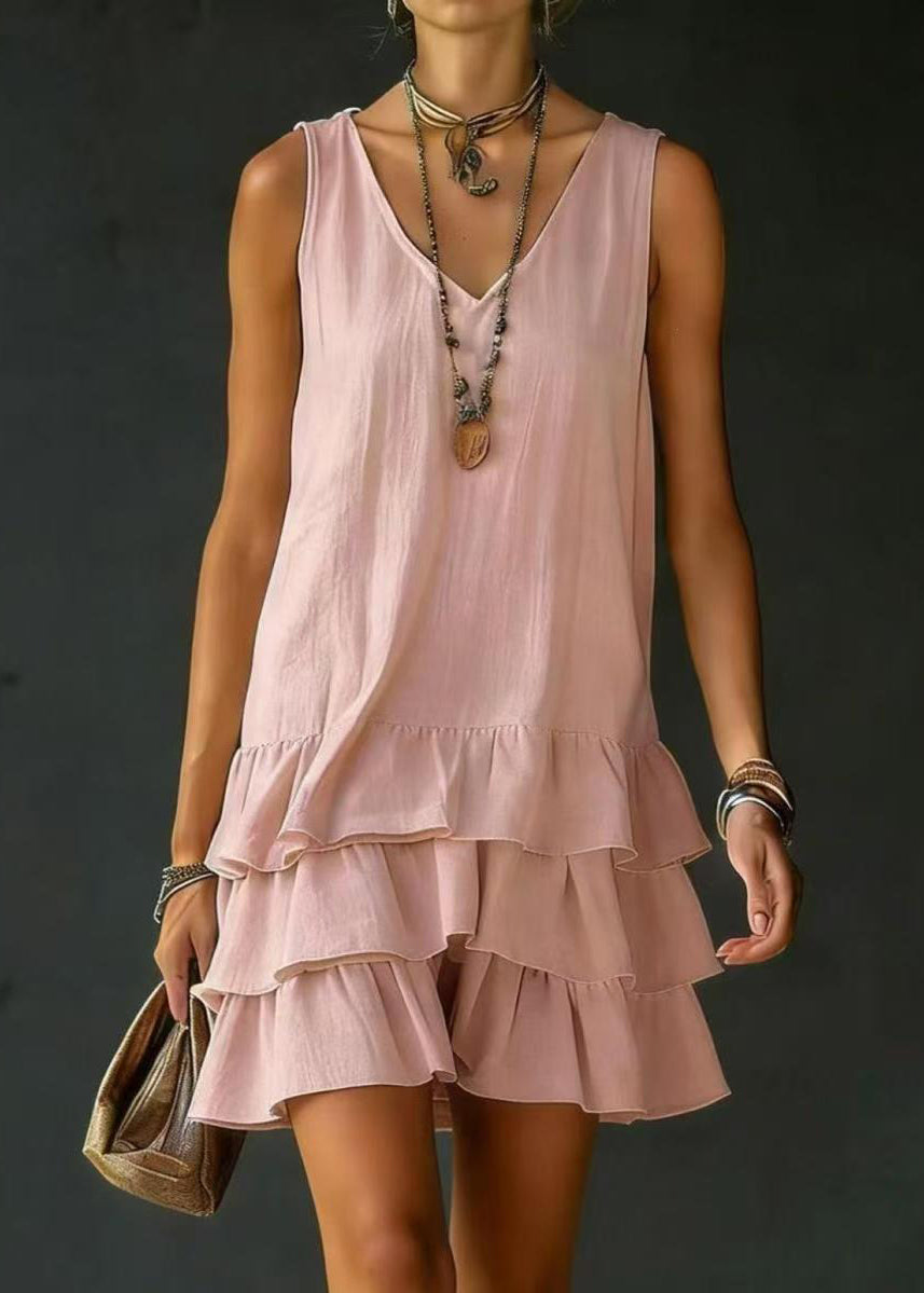 Women's Mini Dress Layered V Neck Sleeveless 3