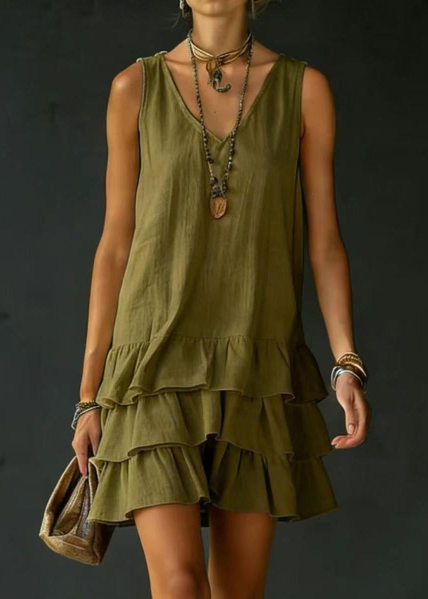 Women's Mini Dress Layered V Neck Sleeveless 4