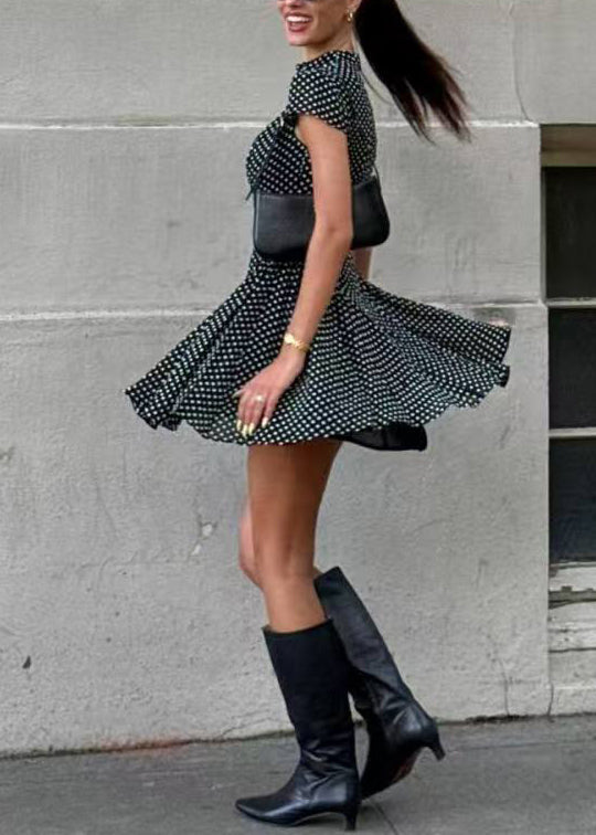 Women's Mini Dress Modern Dot Pattern Short Sleeve 3