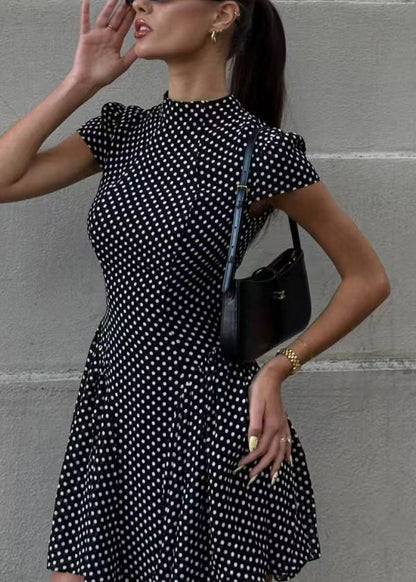 Women's Mini Dress Modern Dot Pattern Short Sleeve 4