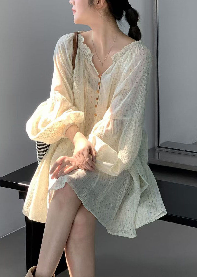 Women's Mini Dress Oversized V Neck Print 1